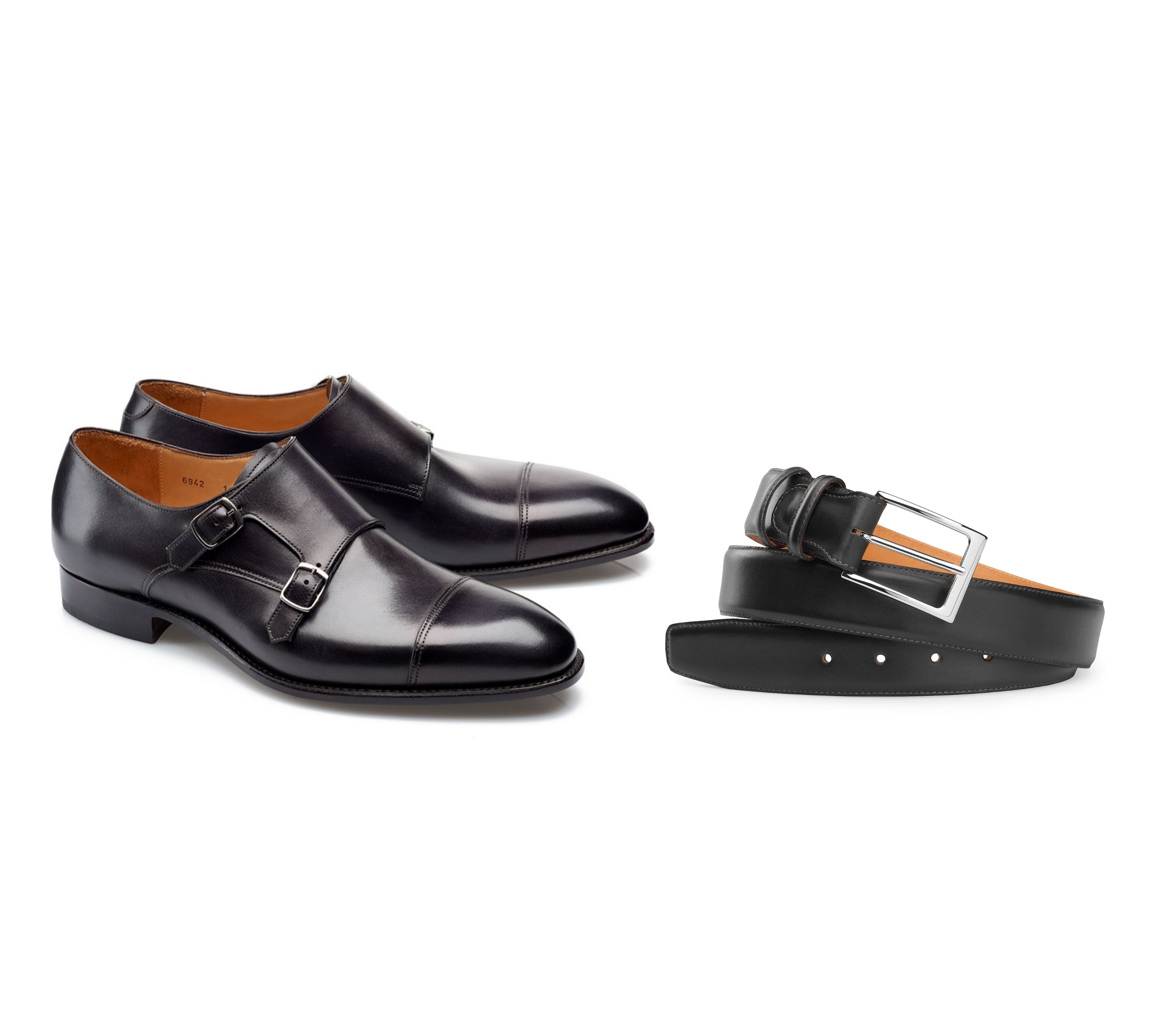 Double Buckle Shoes - Leather - PM Andrew Noir Shadow